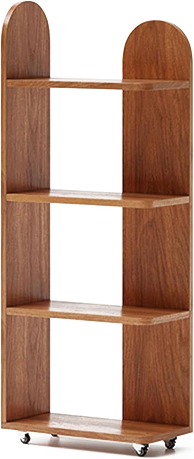 KXKJRYB 4 Tier Bookshelf Storage Shelf Wood Low Bookcase Standing Farmhouse Style Book Shelf Rack for Living Room Bedroom