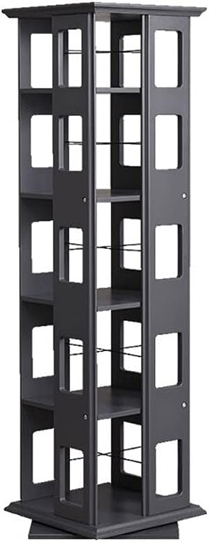 Home Bookshelf Multi-Layer Solid Wood Rotating Bookshelf, Large Capacity Bookcase Shelf for Bedroom, Living Room Home and Office ​Shelves (Color : Gray, Size : 155cm)