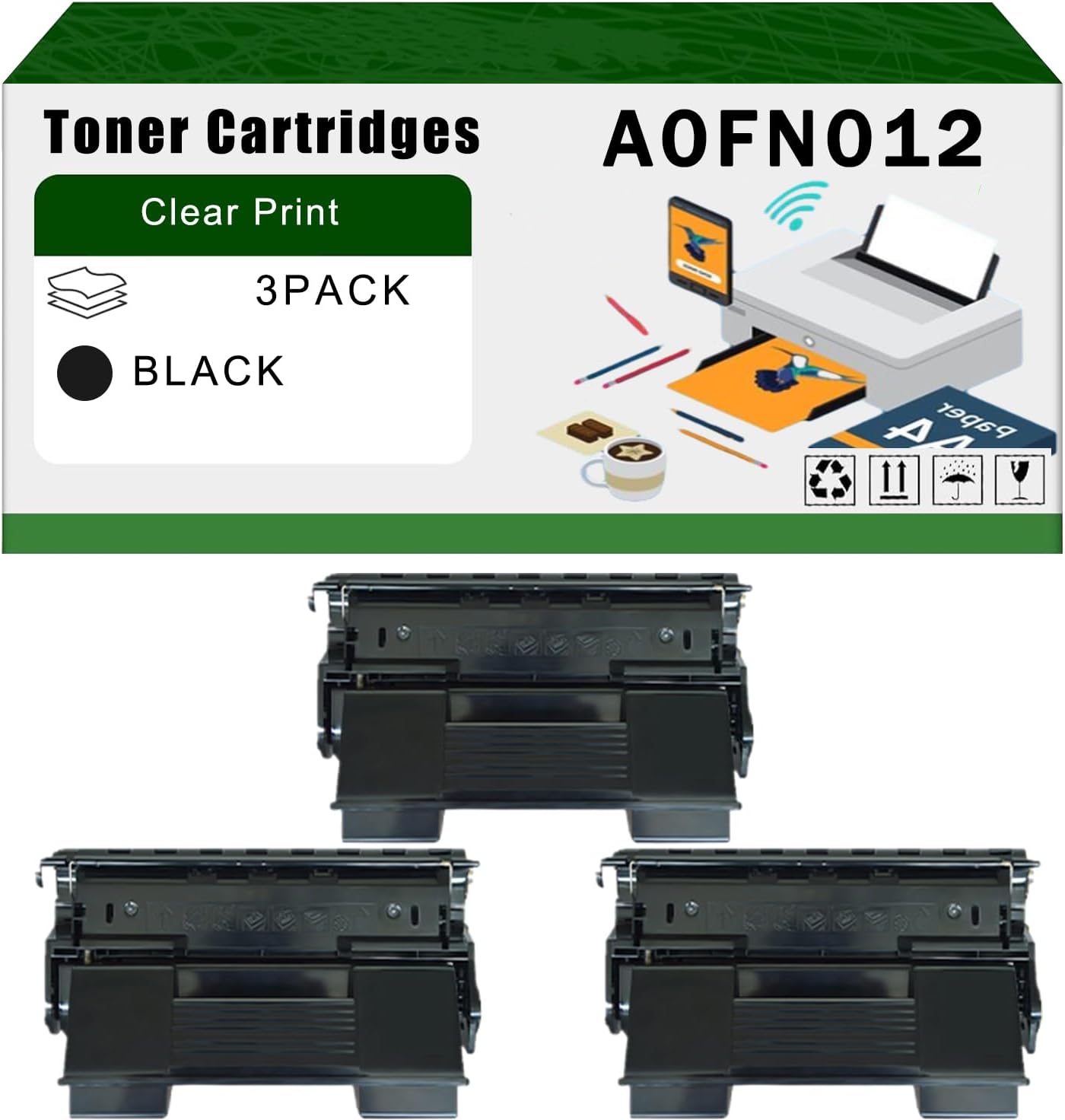 AGNNQ Compatible for Konica Minolta A0FN012 Toner Cartridge PagePro 4650 PagePro 4650EN Printers, High Yield 28000 Pages Bright Clear Colors (3 Pack Black)