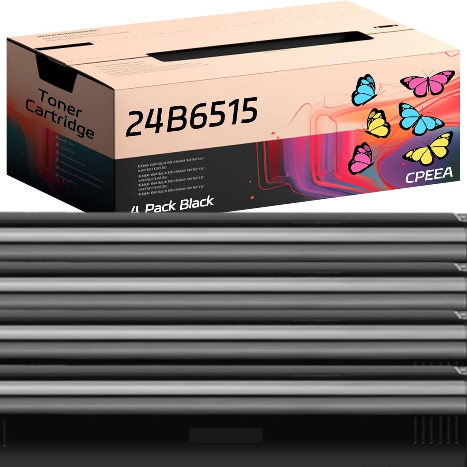 Compatible for Lexmark 24B6515 Toner Cartridge Work for Lexmark XC8160 XC8160dte XC8160de Printers, with Chip, High Yield 60000 Pages, Clear Printing (4 Pack Black)