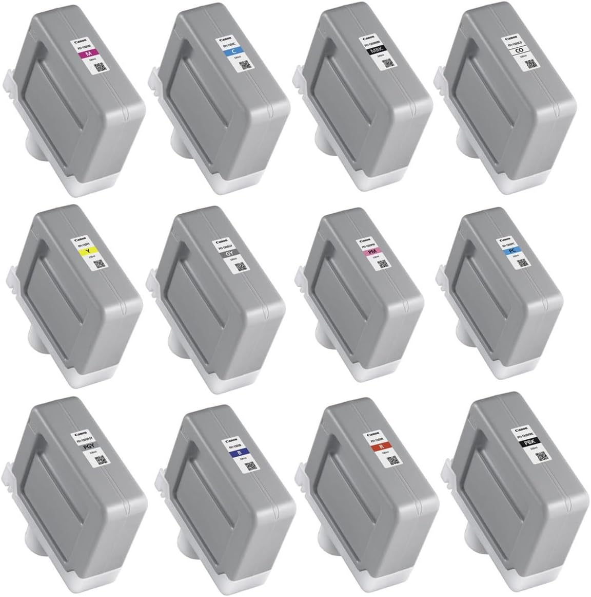 Canon PFI-1300 330ml Pigment Ink Tank for imagePROGRAF Large Format Printers - Includes Matte/Photo Black, Cyan, Magenta, Yellow, Photo Cyan, Photo Magenta, Gray, Photo Gray, Red, Blue, Chroma Opt