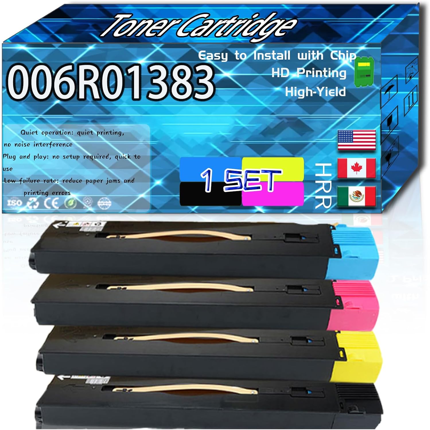 Compatible for Xerox 006R01383 Replacement Toner Cartridge Used with Color Press 700 700i 770 770i C75 J75 Printers, High Production Multiple Options (4-Pack BK/C/M/Y)