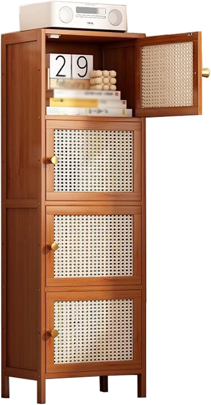 HUHJYUGE Cube Bookcase, Bookshelves with Cabinet Doors, 2/3/4/5/6 Tier Storage Open Bookshelf, Multipurpose Display Storage Cabinet, for Living Room, Bedroom, Hallway, Reading Nook (4)