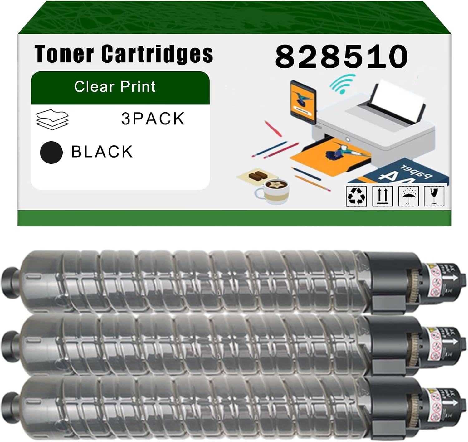 AGNNQ Compatible for Ricoh 828510 Toner Cartridges Pro C9200 Printers, High Yield 69800 Pages Bright Clear Colors (3 Pack Black)