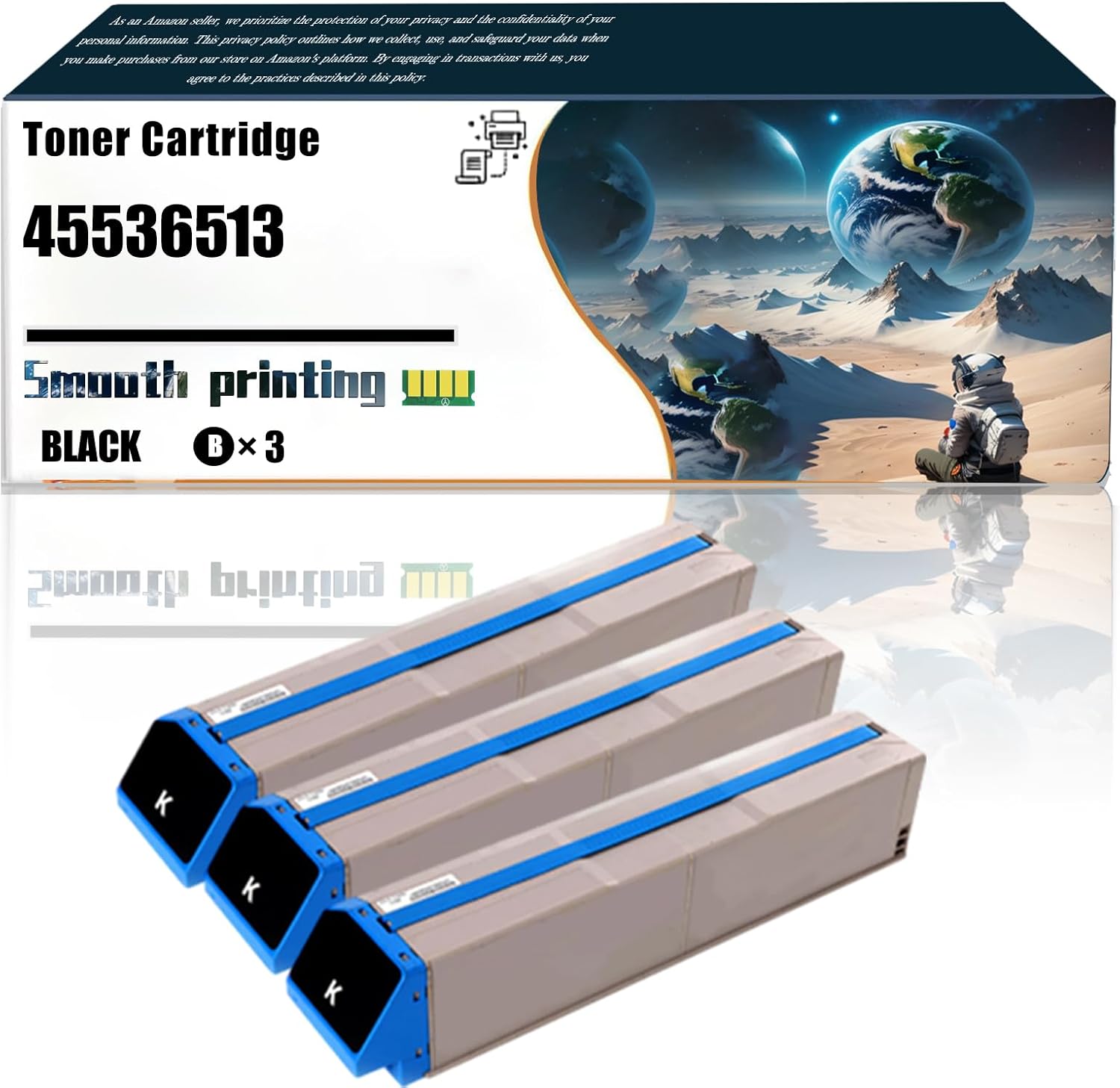 LSSF Replacement Parts Toner Cartridge 45536513 Compatible with Okidata OKI C931dn C931e C941dn C941e C942 C942dn Printers, Contains Chip and Clear Printing (3 Pack Black)