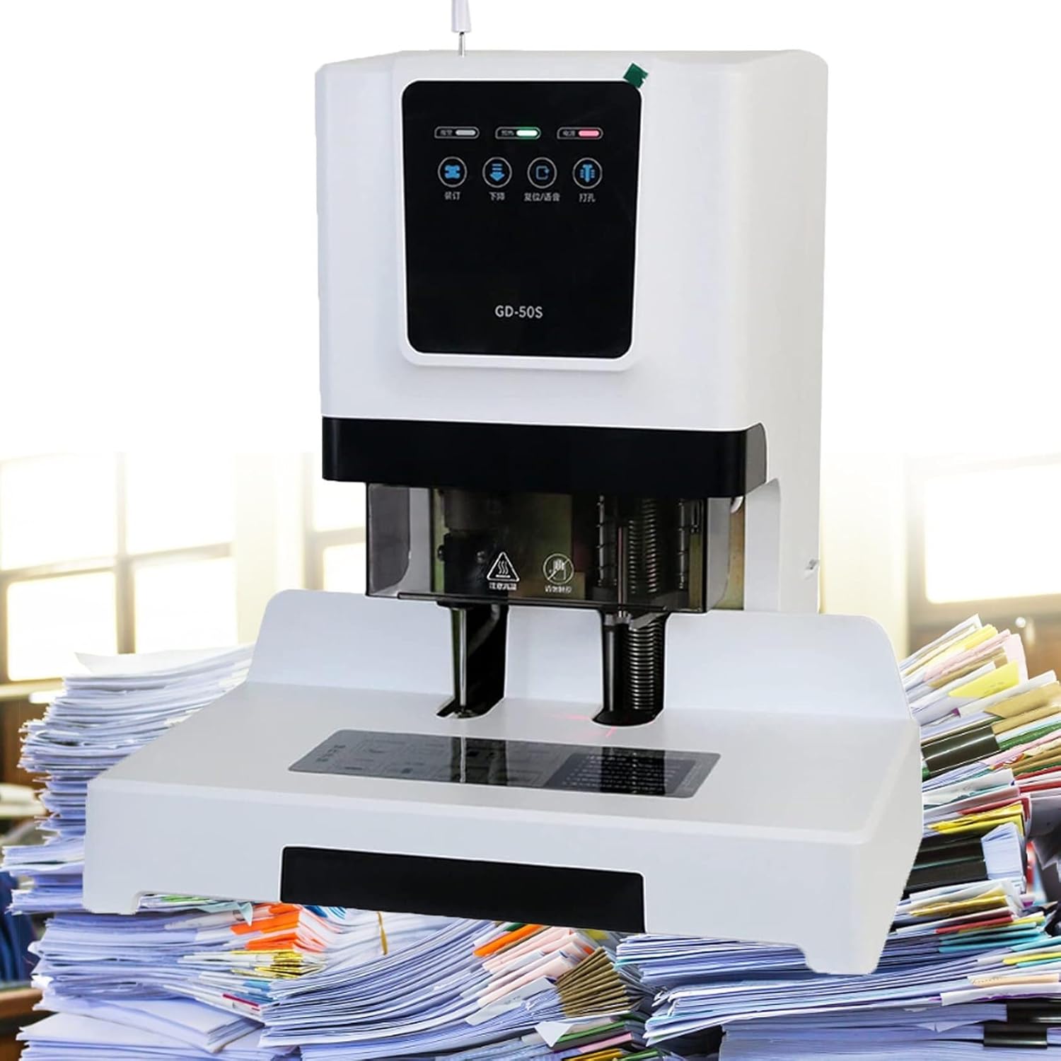 Coil Punch & Binding Machine - Automatic Electric Hot-Melt Punching for Bill Voucher Office Use, 50mm Thickness, Silent Fast