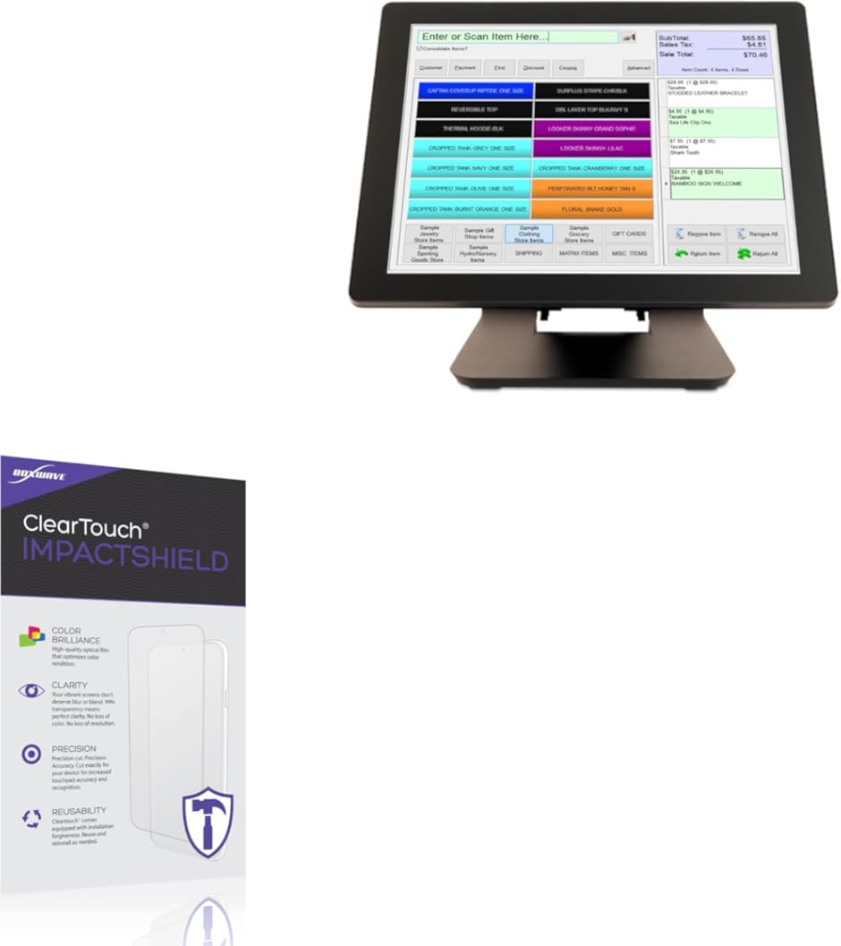 BoxWave Screen Protector Compatible with POS-X EVO-TP6 - ClearTouch ImpactShield (2-Pack), Impenetrable Screen Protector Flexible Film