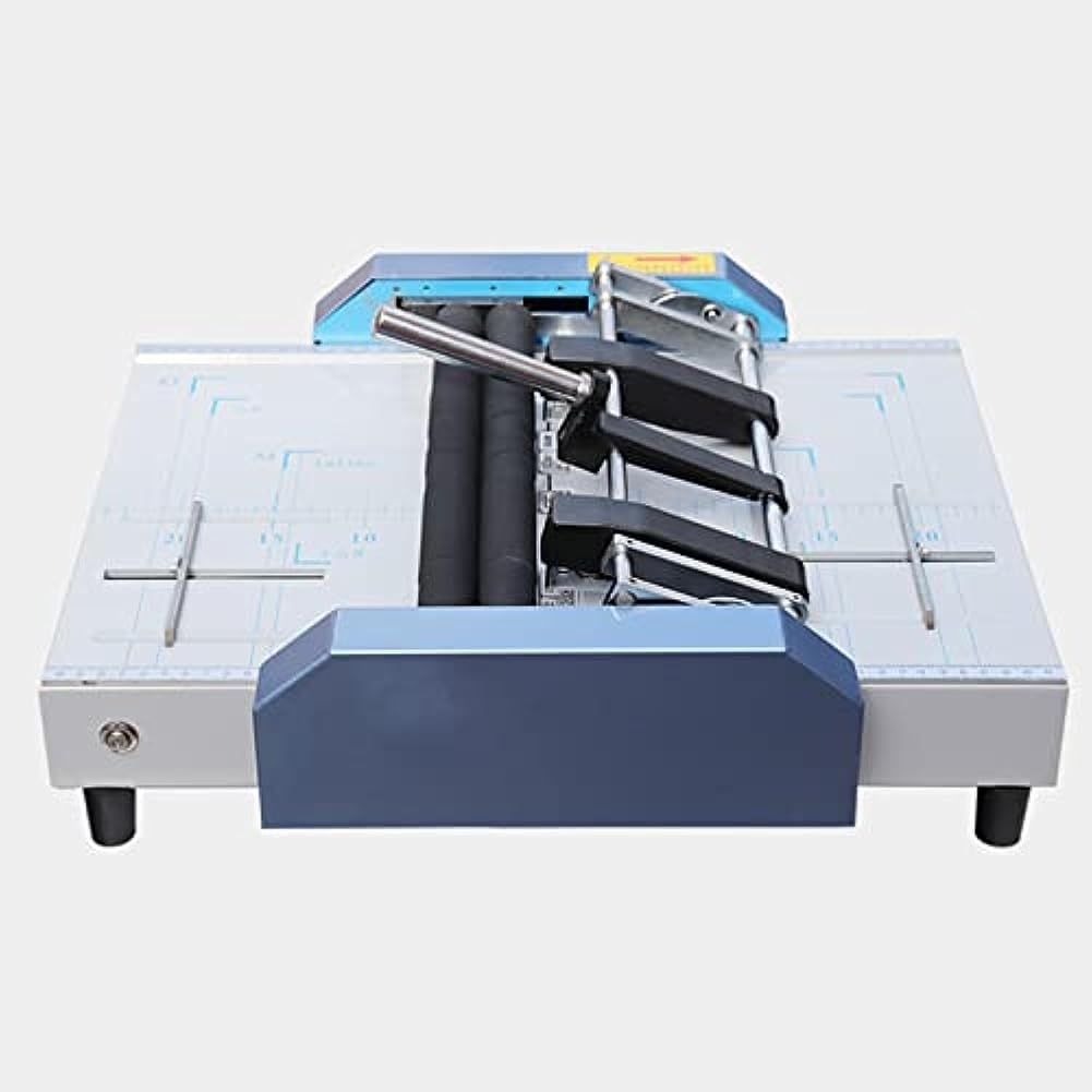 UYCVT A3 Brochure Stapler Folding Machine, Electric Paper Book Stapler Creaser, Saddle Stitch Flat-Clinch Automatic Binding Machine, Folder Dashed Machine