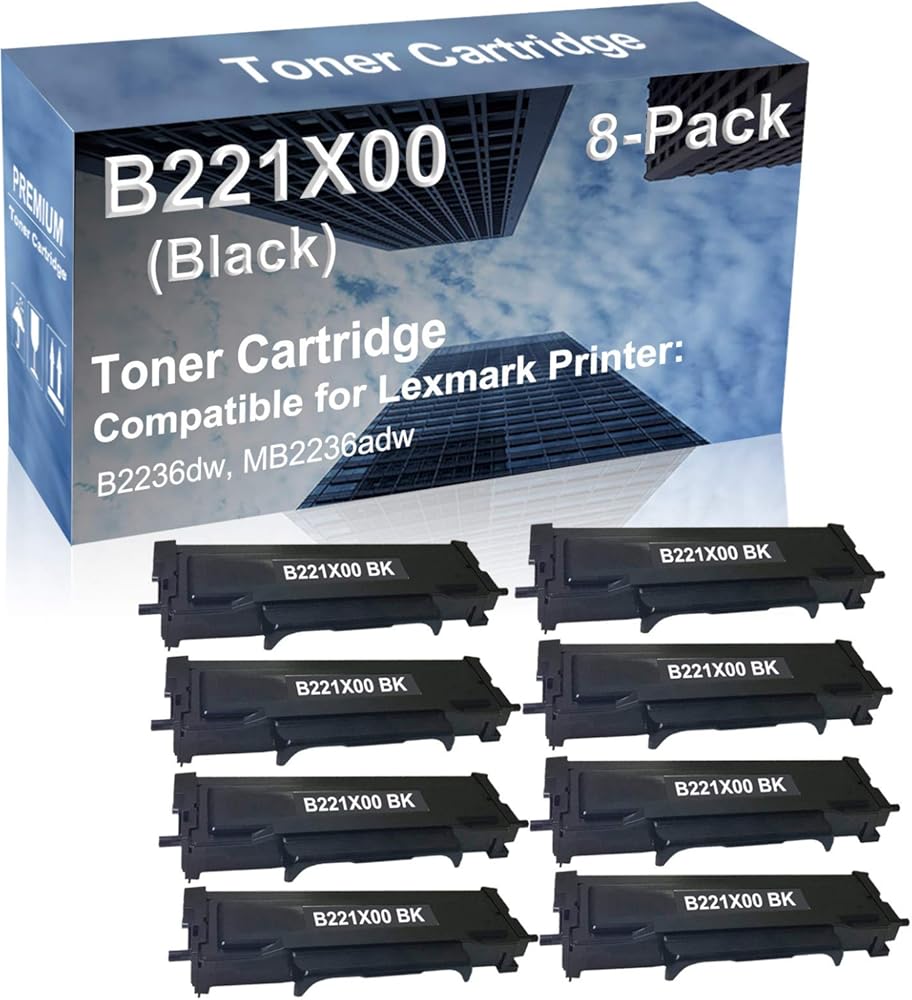 8-Pack Compatible High Yield B2236dw, MB2236adw Printer Cartridge Replacement for B221X00 Toner Cartridge (Black)