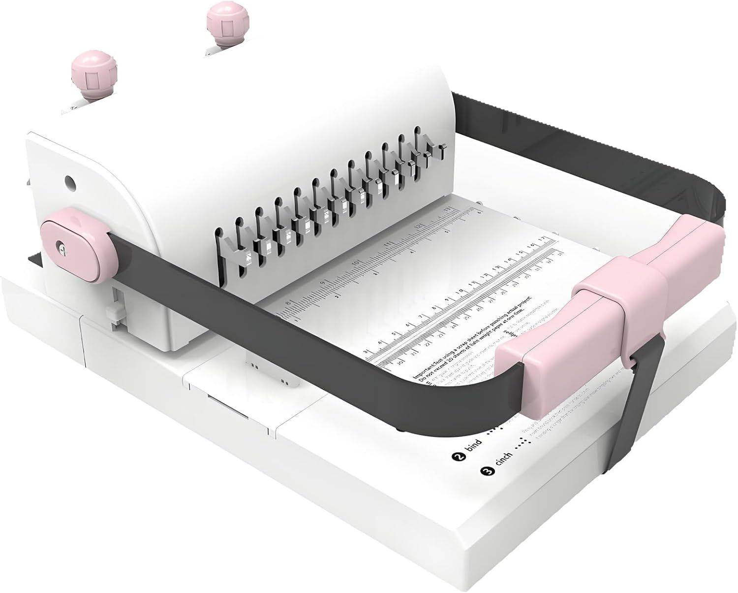 XDTKJDZ Double Coil Binding Machine, Electric Hole Puncher, Punching Capacity 20 Sheets, W/Extended Ruler, Pressure Ring Adjustment, for Making Notebooks, Binding Cards, Paper