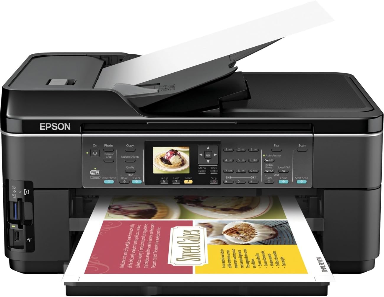 Epson WorkForce WF-7510 Wireless All-in-One Wide-Format Color Inkjet Printer, Copier, Scanner, Fax (C11CA96201)