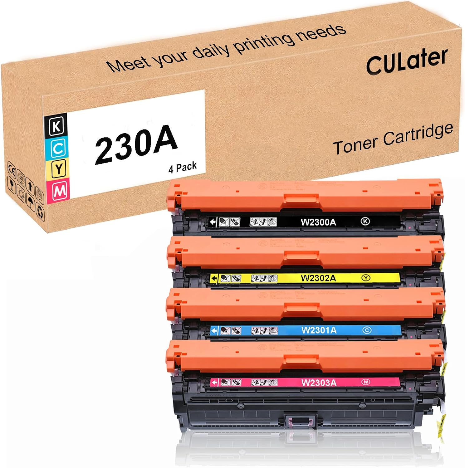 230A Remanufactured W2300A W2301A W2303A W2302A Toner Cartridge Replacement for HP MFP 4303dw 4303fdn 4303fdw Pro 4203dw 4203dn Printer (4 Pack)