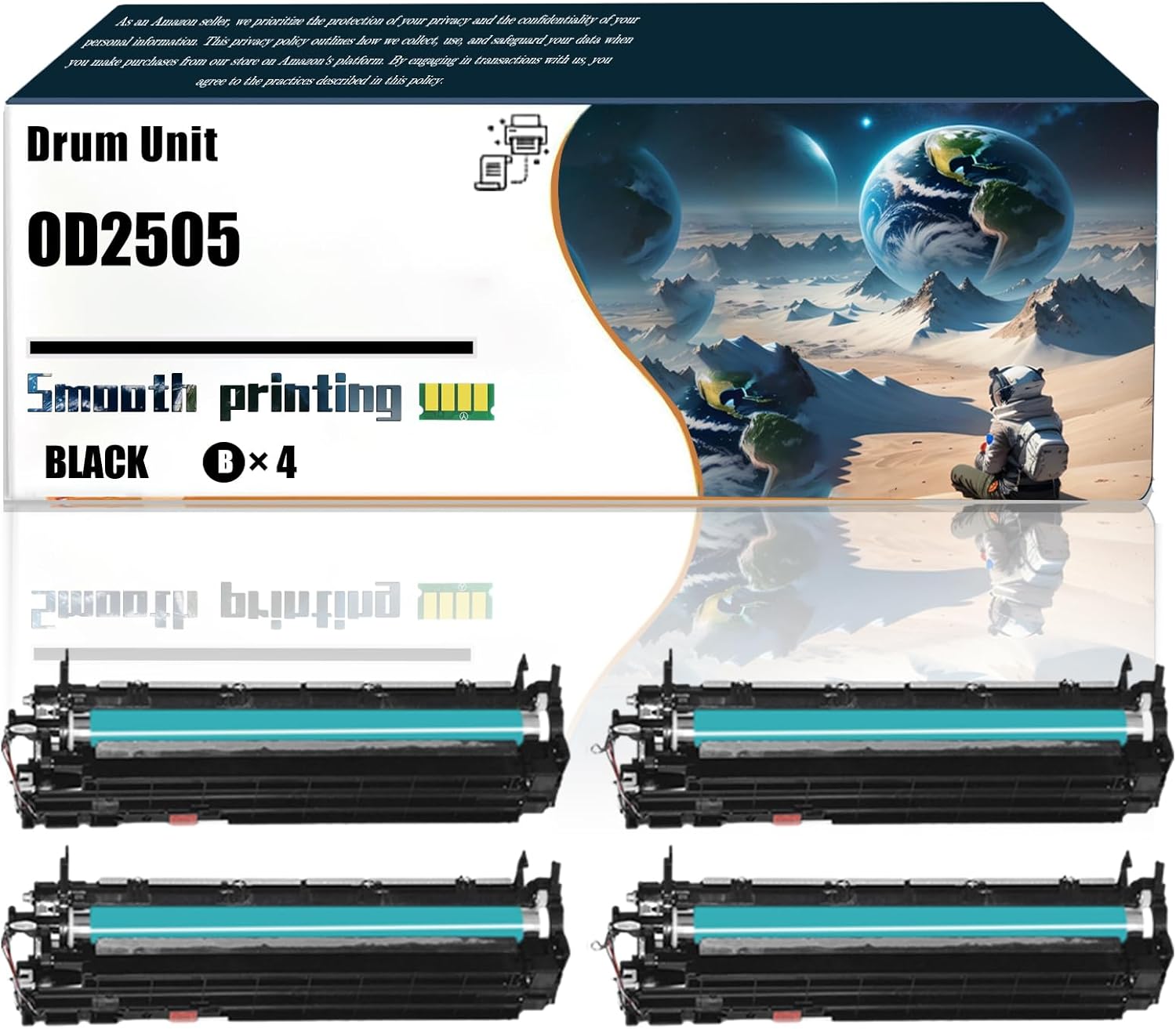 LSSF Replacement Parts Drum Unit OD2505 Compatible with Toshiba E Studio 2007 2306 2309A 2505F 2505H 2507 2802AF 2802AM 2809A Printers, Contains Chip and Clear Printing (4 Pack Black)