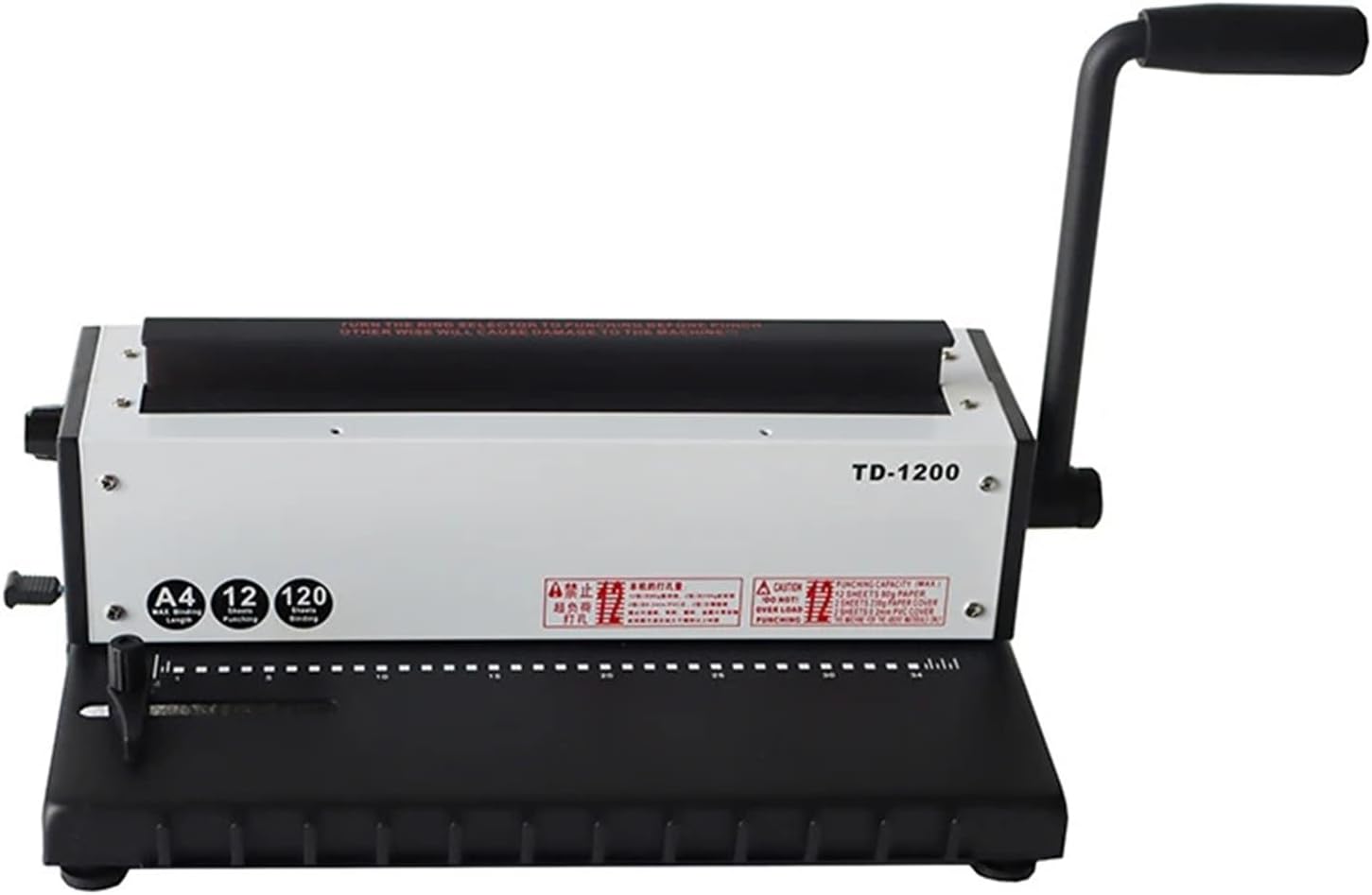 Binding Machine, 34 Holes Office Manual Wire Coil Spiral Binding Machine 3:1 Punching Binding 120 Sheets Paper Binding Capacity