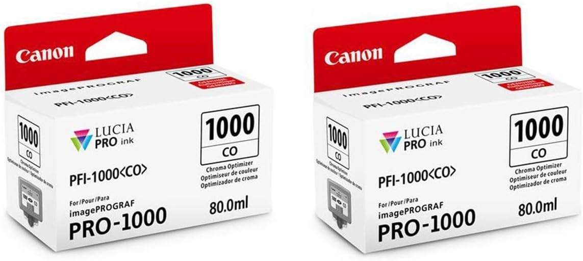 Canon 2 Pack PFI1000CO Chroma Optimizer Lucia PRO Ink for imagePROGRAF PRO-1000