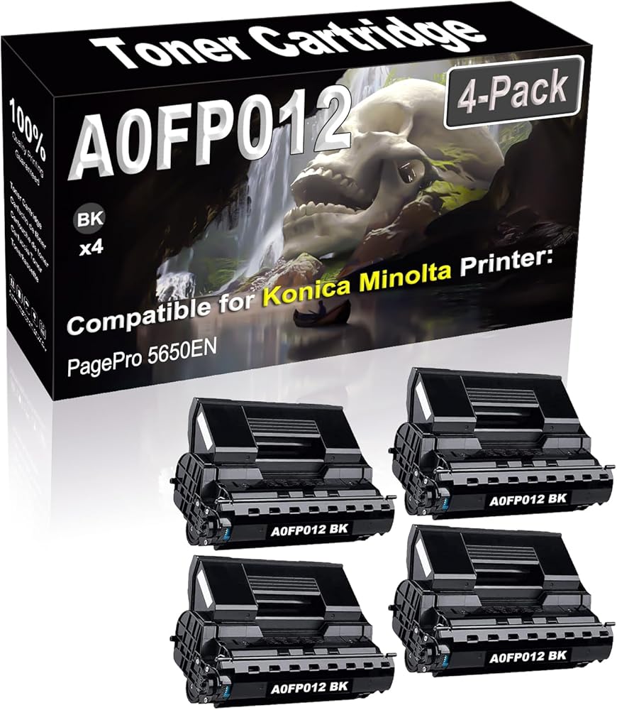 4-Pack (Black) Compatible High Yield A0FP012 Laser Printer Toner Cartridge use for Konica Minolta PagePro 5650EN Printer