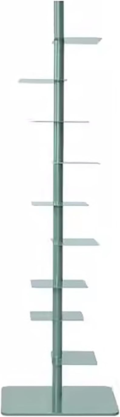 Metal Rotating Bookshelf, 9 Tier Vertical Bookcases, Multi-Layer Design Bookshelves, Heavy-Duty Bookcases Organizers, for Home Office(Green)