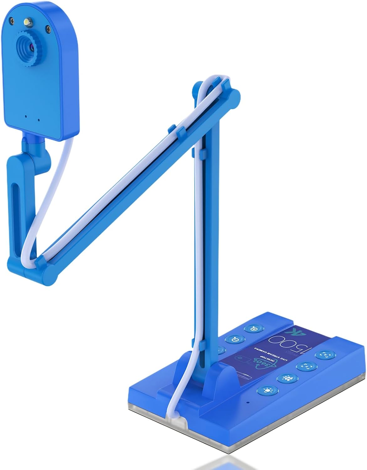 4K USB Document Camera, Quick Recognition Screen Document Webcam 15MP Mirror Mode with LED Light for Live Demo for Remote Teaching