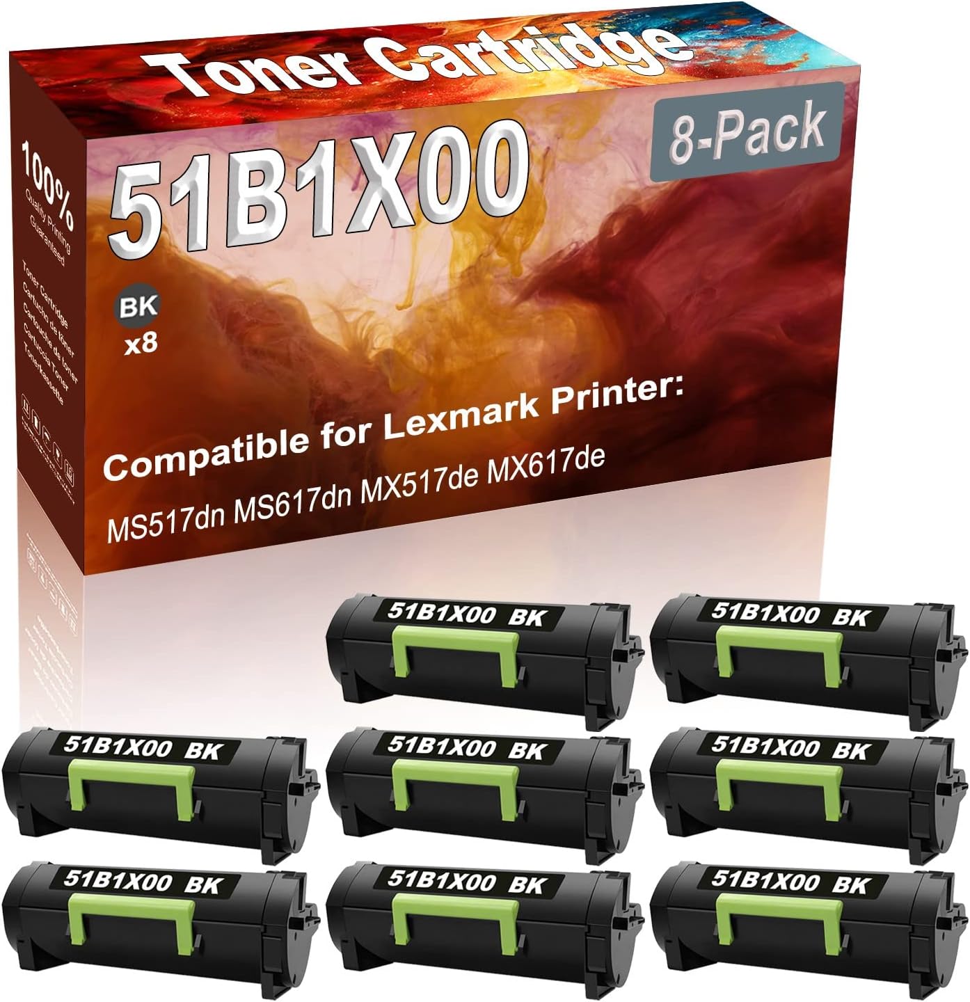 Credibility Store 8-Pack (Black) Compatible MS517dn MS617dn MX517de MX617de Laser Printer Cartridge (High Capacity) Replacement for 51B1X00 Printer Cartridge