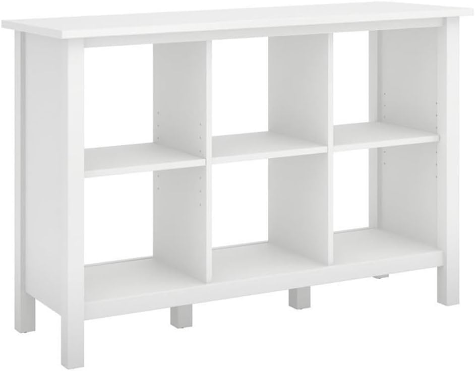 Scranton & Co Wood 6 Cube Organizer Storage Bookcase in Pure White