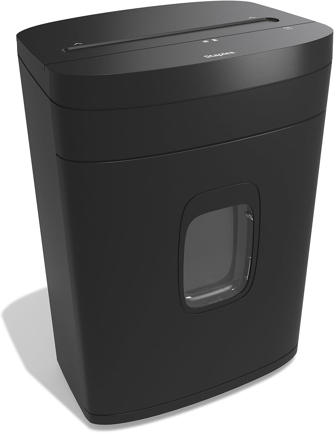 Staples Paper Shredder for Home Office, 15-Sheet Cross Cut, P-4 Security, 20-Min Run Time, Shreds Paper/Credit Cards/CDs/DVDs, Quiet 65 dB, Auto Start/Stop, Casters, Black