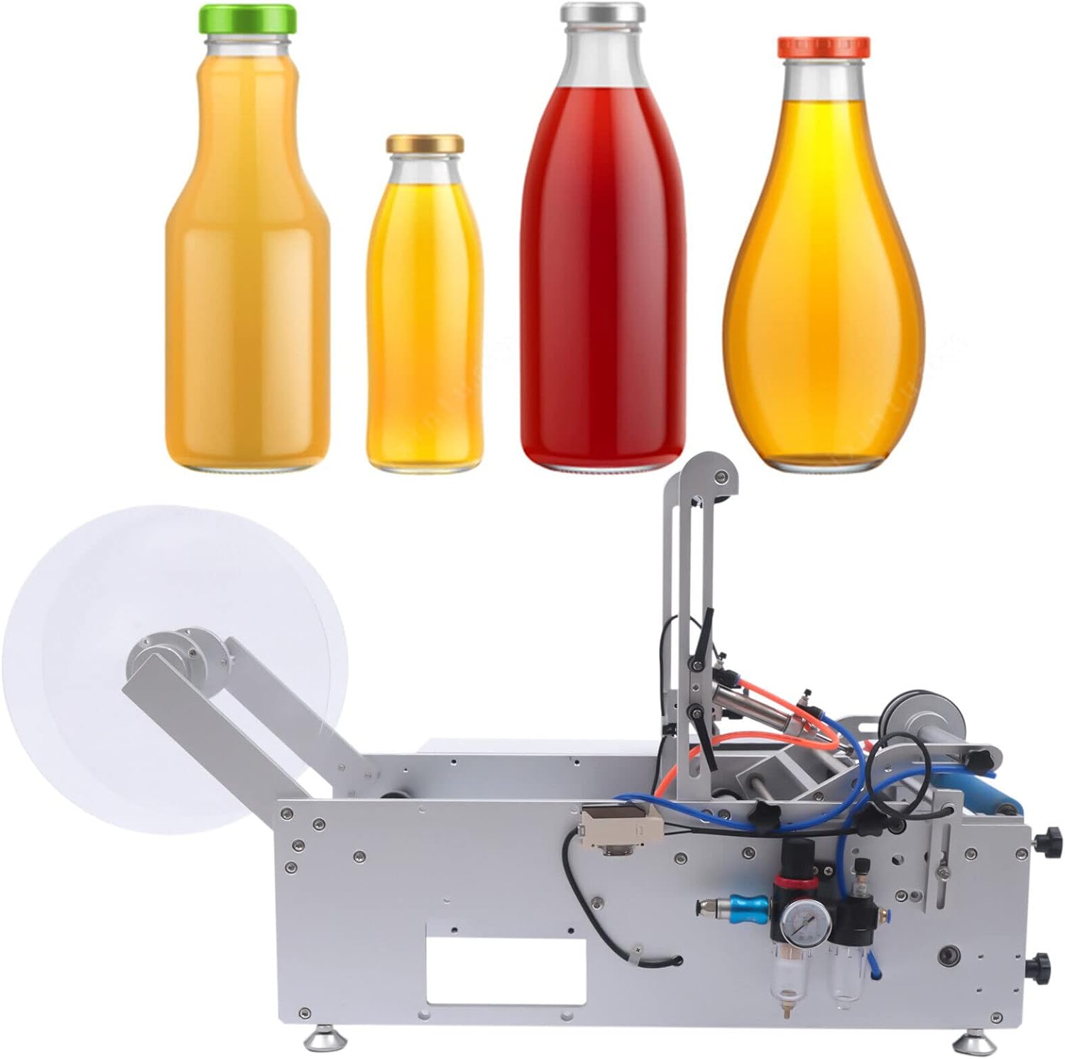 Gdrasuya10 LT-190 Semi-Automatic Label Applicator Round Bottle Labeling Machine High Precision ±0.5mm, Max. Label Width 150mm, 300W Label Applicator Machine Labeling Speed 20-40pcs/min