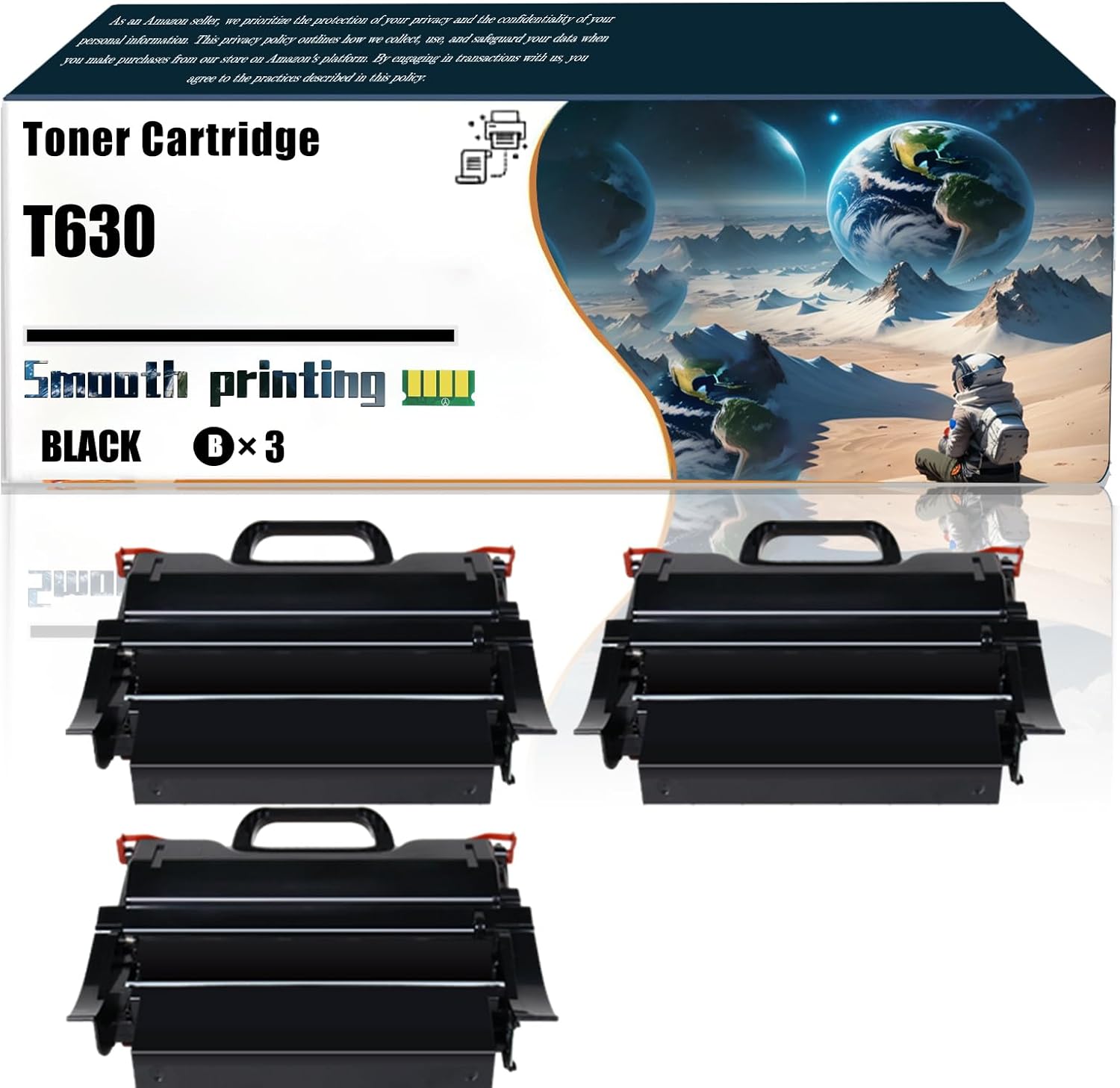 Replacement Parts Toner Cartridge T630 Compatible with Lexmark T630 T630D T630DN T630DT T630DTN T630N Printers, Contains Chip and Clear Printing (3 Pack Black)