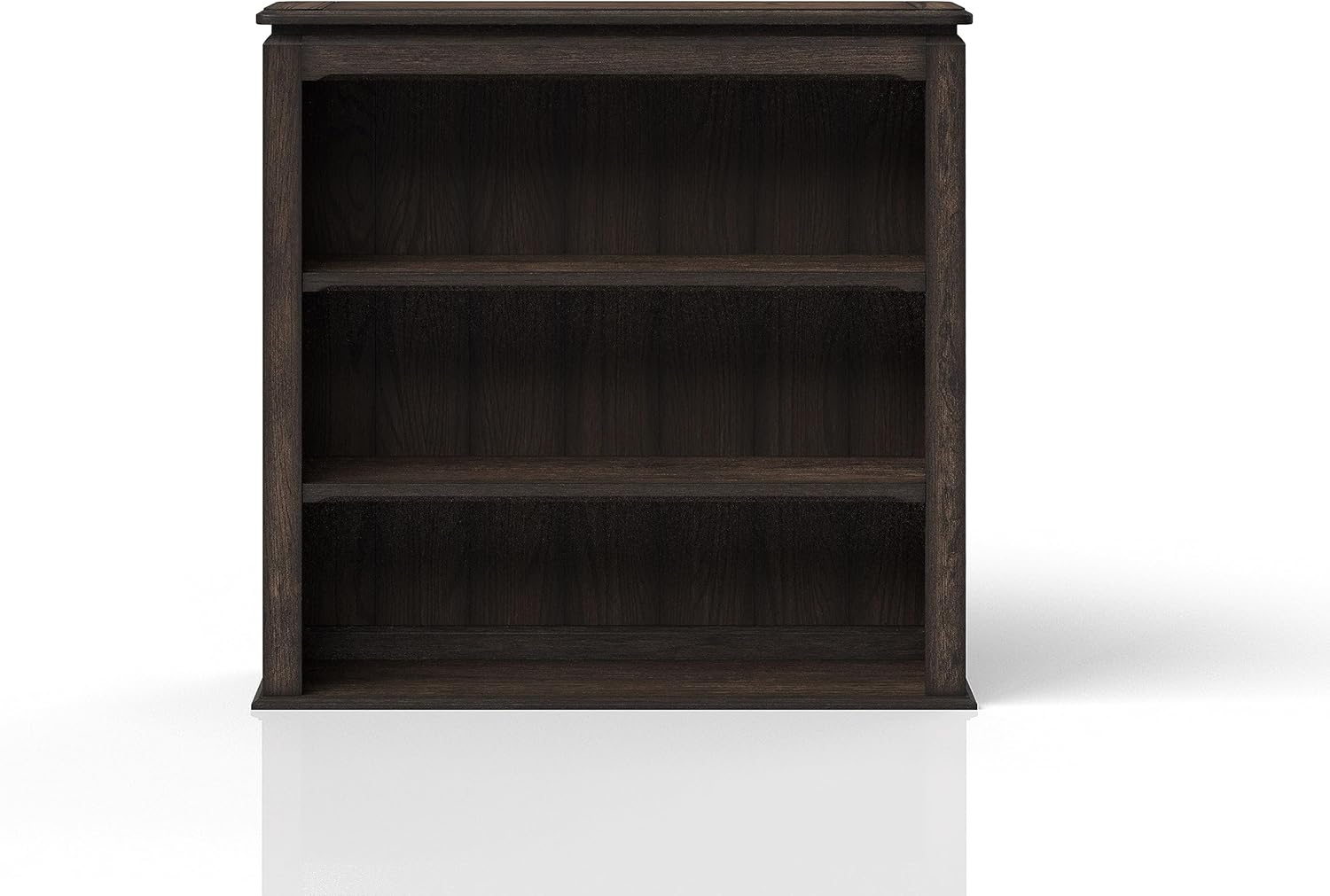 Benicabaly Chocolate Two Shelf Bookcase Hutch, Traditional Design with 3 Storage Shelves, Sturdy Solid Wood and MDF Construction