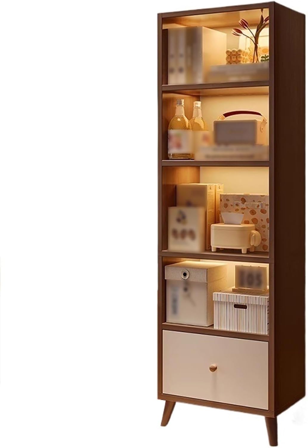 HEXEH Shelf Bookcase Bookshelf Floor-to-Ceiling Storage Rack Next to TV Cabinet Living Room Storage Cabinet Storage Cabinet Organizer Display Rack Bookcase Storage Shelves