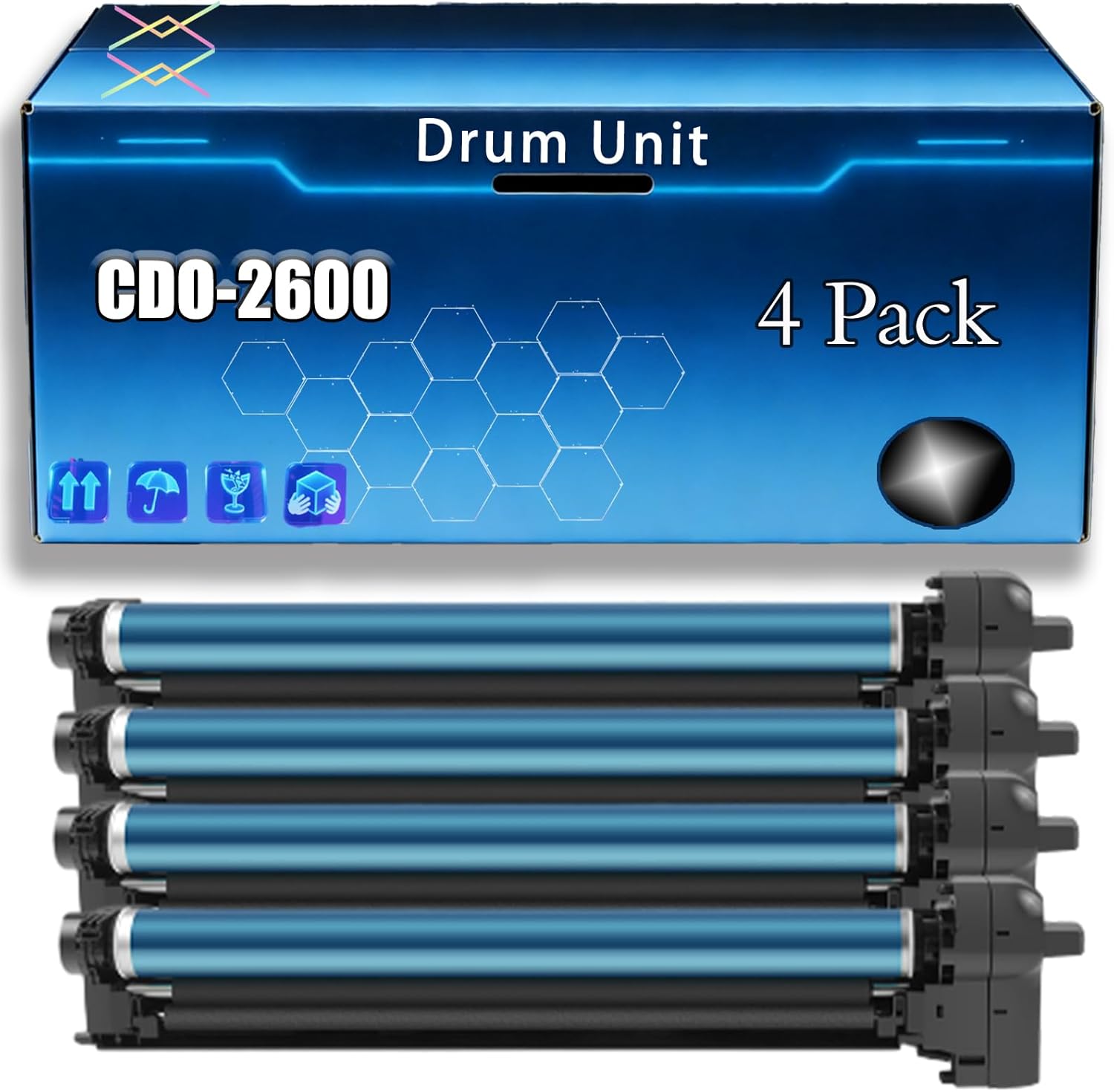 CDO-2600 Drum Unit Compatible for Pantum CM260ADN CM310ADN CM410ADN Printers, with Chip, Bright Colors Clear Printing (4 Pack Black)