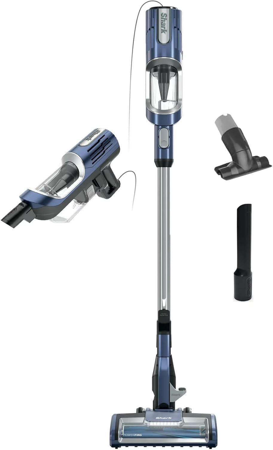 Shark HZ600 Ultralight Pet Pro Corded Stick Vacuum with PowerFins & Self-Cleaning Brushroll, Converts to Hand Vacuum, Pet Crevice & Upholstery Tools, Blue (Renewed)
