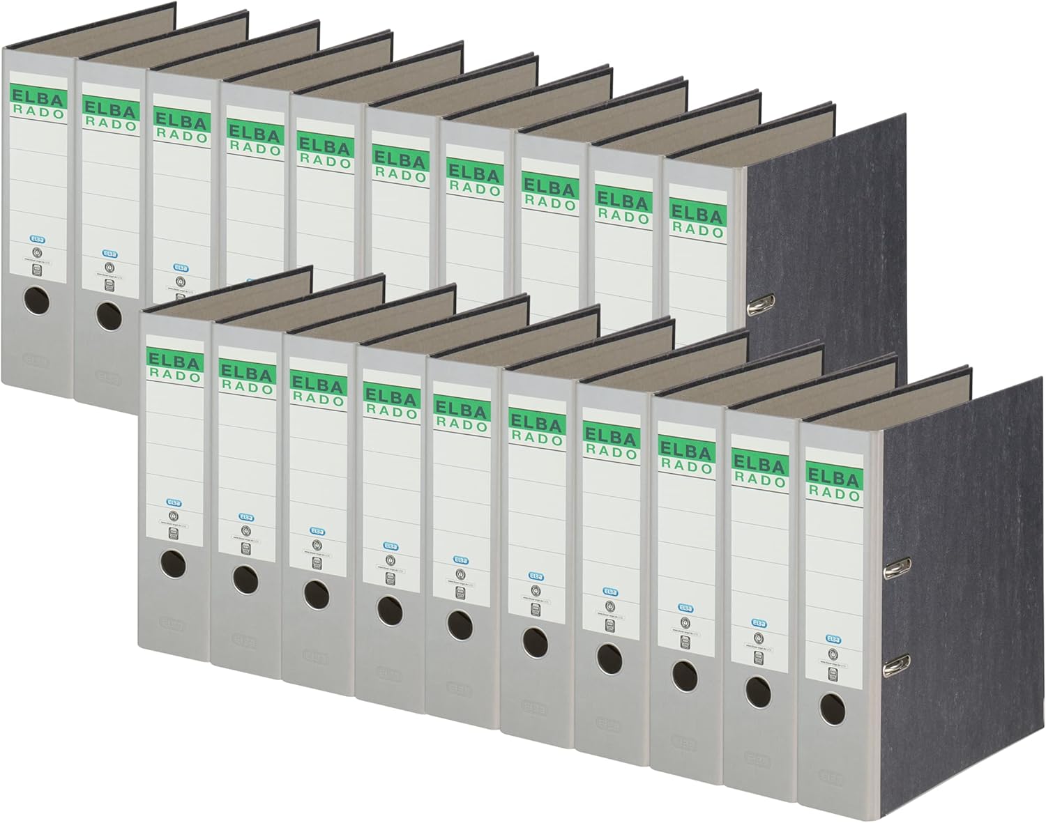 Elba Rado Ring Binder/Folder, Clouded Marble A4, Wide (20 Items) Grey