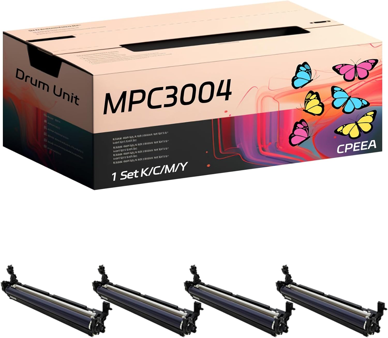 Compatible for Ricoh MPC3004 Drum Unit Work for Ricoh MP C3004 C3004ex C3504 C3504ex C4504 C4504ex C501SP C6004 C6004ex Printers, with Chip, High Yield 410000 Pages, Clear Printing (4-Pack BK/C/M/Y)