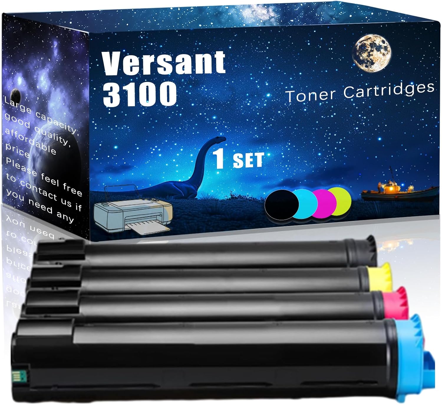 Versant 3100 Compatible Toner Cartridges Replacement for Xerox High Yield Compatible Versant 3100 Press Printers, Meet Printing Needs (4-Pack BK/C/M/Y)