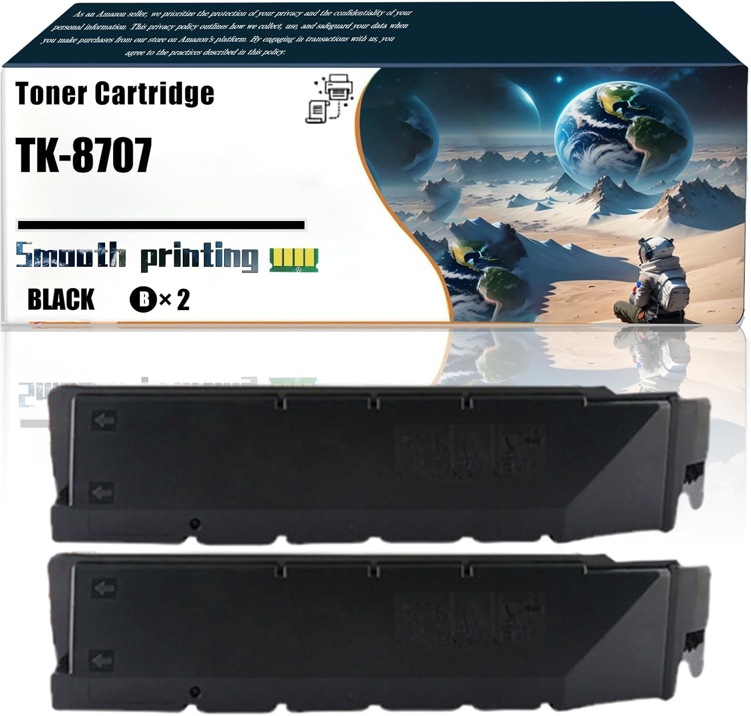 LSSF Replacement Parts Toner Cartridge TK-8707 Compatible with Kyocera TASKalfa 6551ci 7550ci 7551ci Printers, Contains Chip and Clear Printing (2 Pack Black)