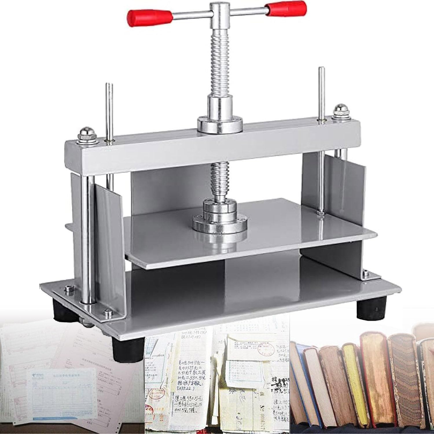 YANDDEA Bookbinding Press Machine - A4 Flat Paper Press Machine,Manual Book Flattening Nipping Machine,A4 Heavy Duty Bookbinder Double Balance Rod Paper Press Machine