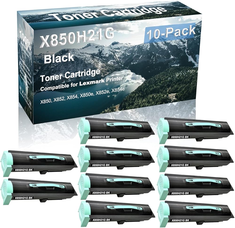 Credibility Store 10-Pack Compatible High Capacity X850H21G Printer Cartridge use for X850 X852 X854 X850e X852e X854e Printer (Black)