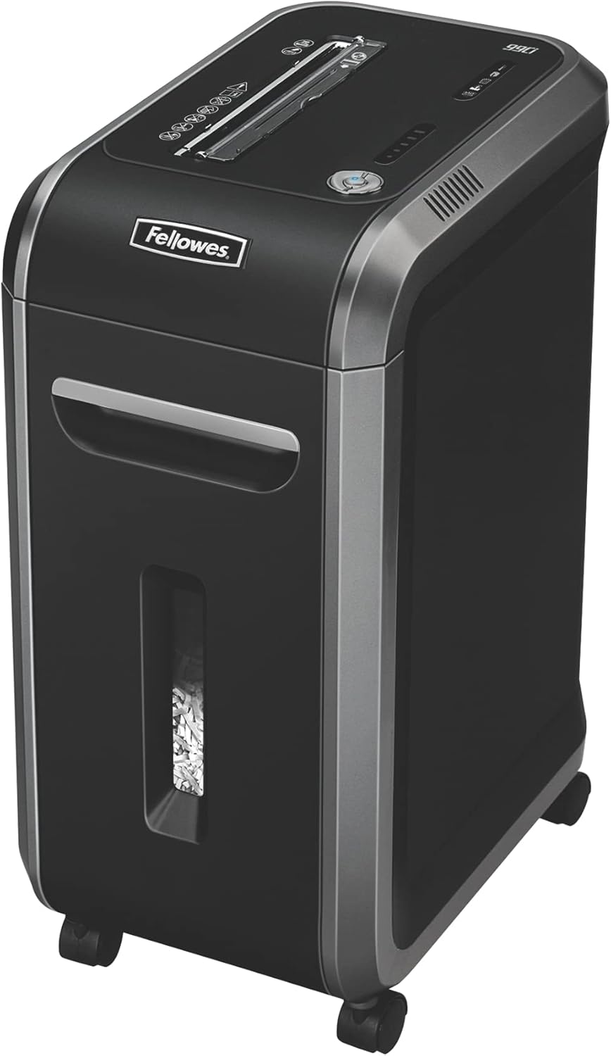 Fellowes® 99Ci 100% Jam Proof Cross Cut 18-Sheet Home Office Paper Shredder with SafeSense®, Black