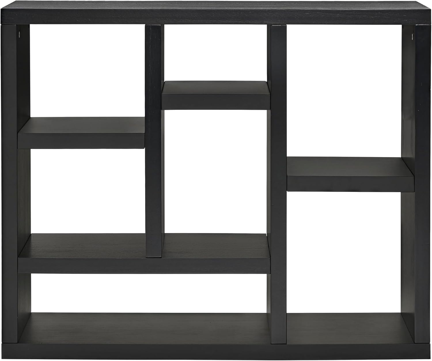 Fulvari 7 Cube Shelf and Bookcase, Wood Display Cabinet with Shelves Modern Farmhouse Bookshelf Low Bookcase for Library, Entryway, Living Room Black One Size