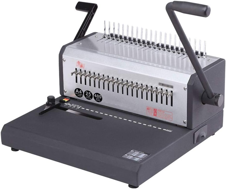 School Supplies Clip Apron Binding Machine Comb Type 21 Hole Manual Punching Machine Office Financial documents, Contracts Home, Company Business (Color : White, Size : 49.5 * 39.5 * 44.5cm)