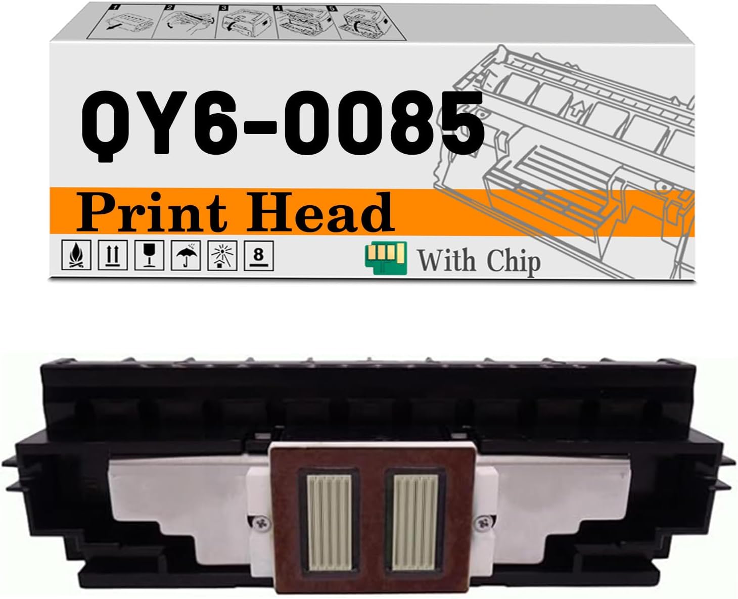 QY6-0085 QY6 0085 Printhead with Chip Compatible for Canon Pro10 Pro 10 Pro-10 Printer, Inkjet Print Head Replacement Kit 1 Pack