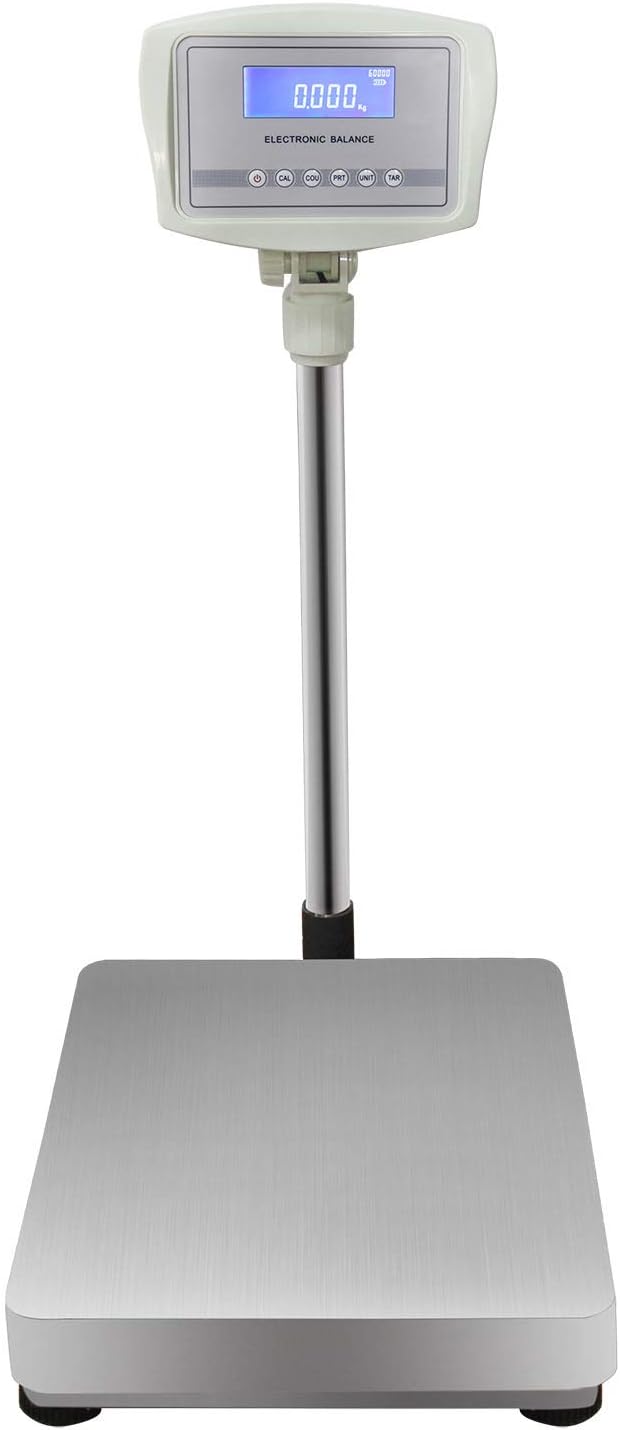 BAOSHISHAN 200kg/1g Digital Scale Floor Platform Scale 440LB Heavy Duty g/kg/ct/lb/oz/ozt Unit Conversion LCD Display for Warehouse Shipping Postal with RS232 Interface