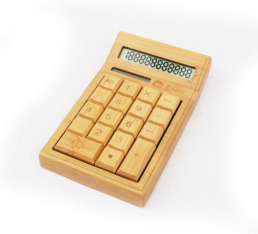 EWUROI Office Calculator 12 Digit LCD Display School Christmas Calculate Commercial Tool Battery Solar Powered