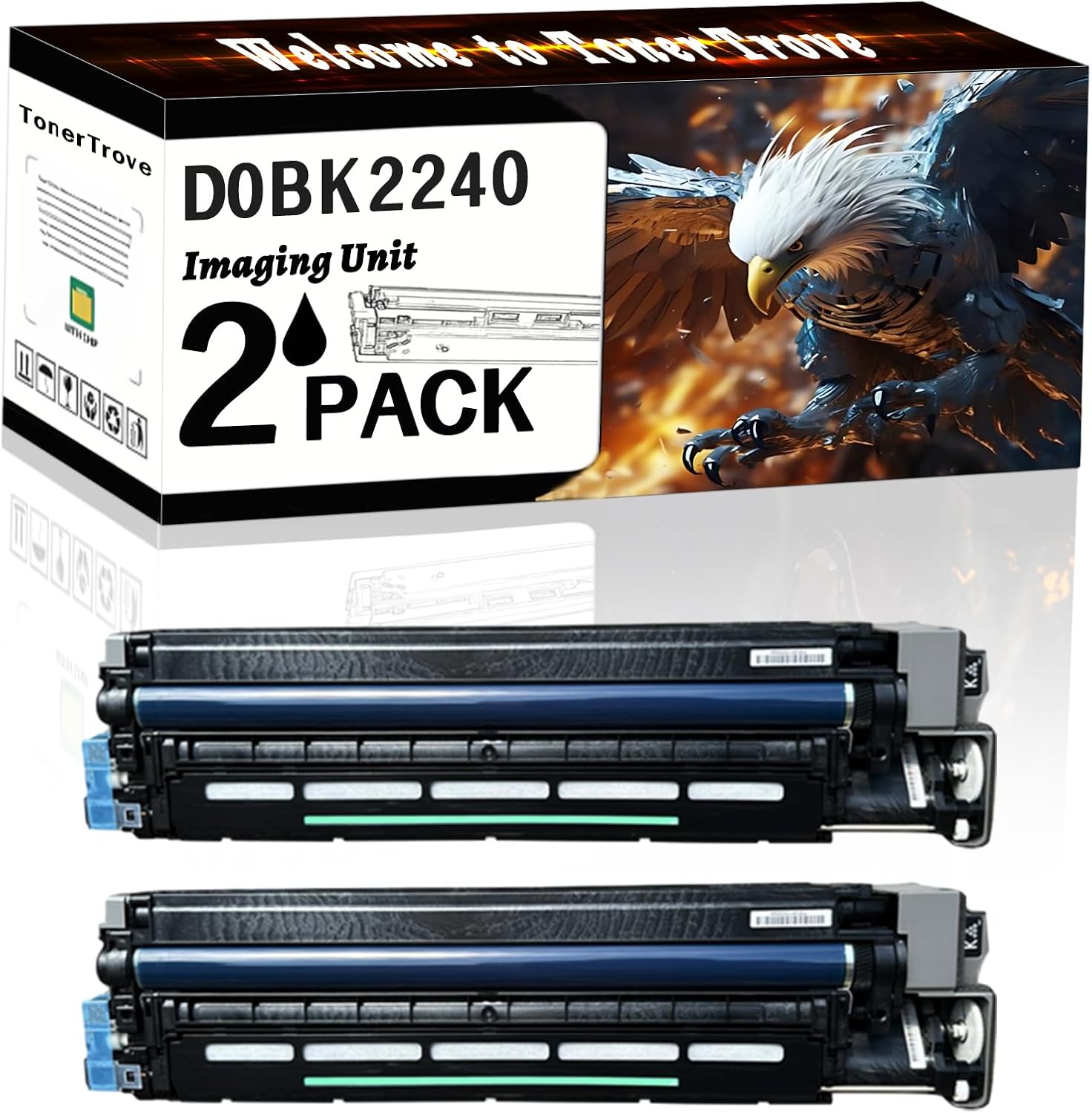 LECUU D0BK2240 Imaging Unit Compatible for Ricoh IM C2000 IM C2500 Printers, Office Printing is Easy Clear Smooth (2 Pack Black)