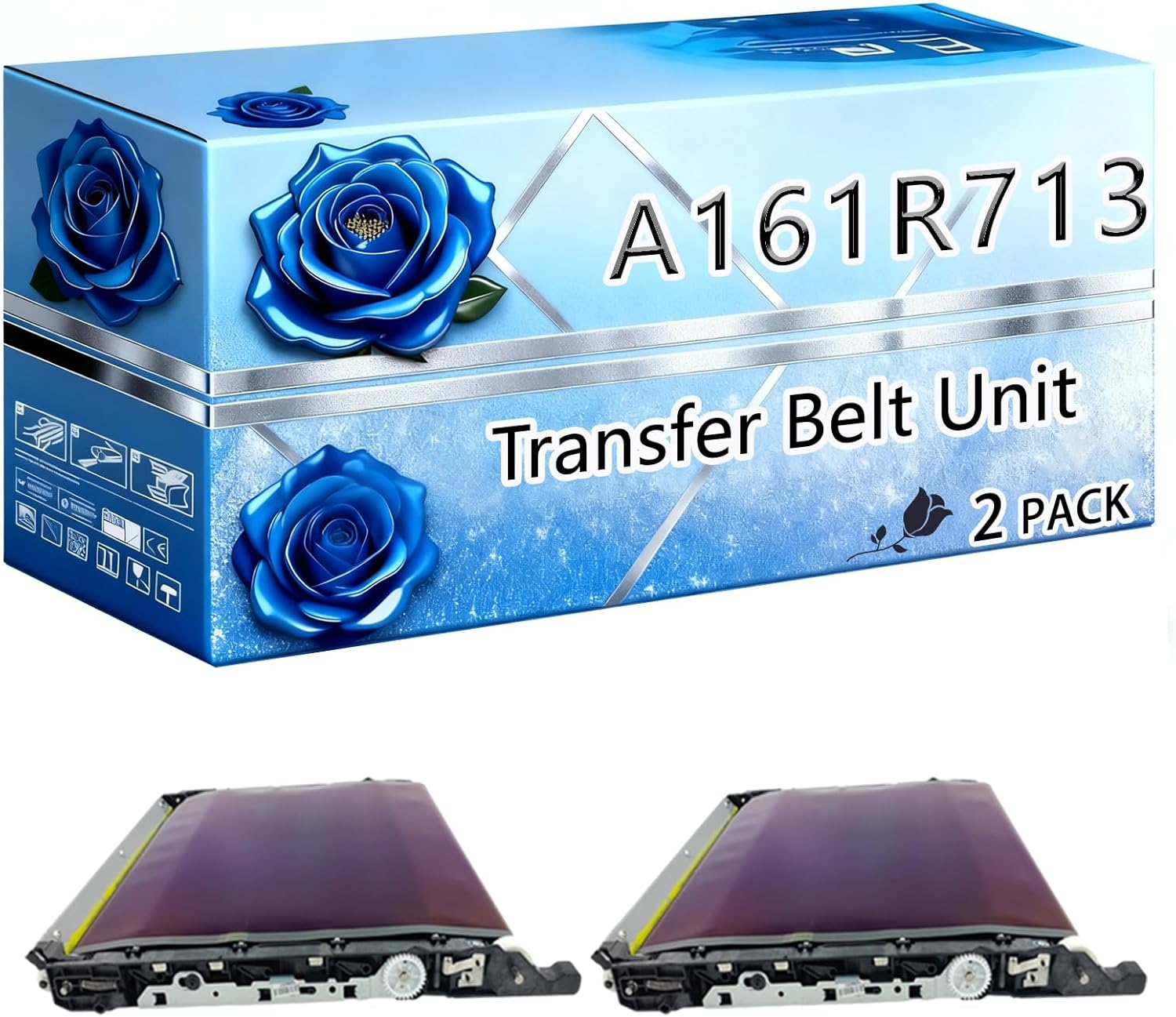 BIVOL Compatible Transfer Belt Unit Replacement for Konica Minolta A161R71333D High Yield 800000 Pages bizhub C224 C224e C258 C284 C284e C308 C364 C364e C368 Printers (2-Pack Black)