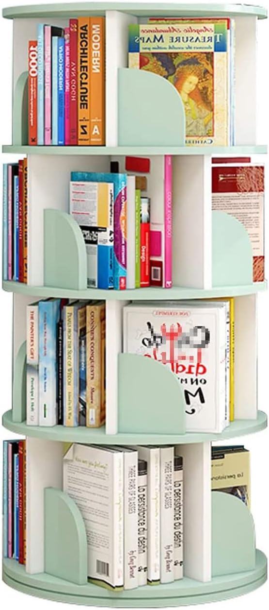 Rotating Bookshelf 360° Rotation Display Bookcase Corner 360° Revolving Display Cabinet Swivel Book Shelf Storage Rack for Home Office