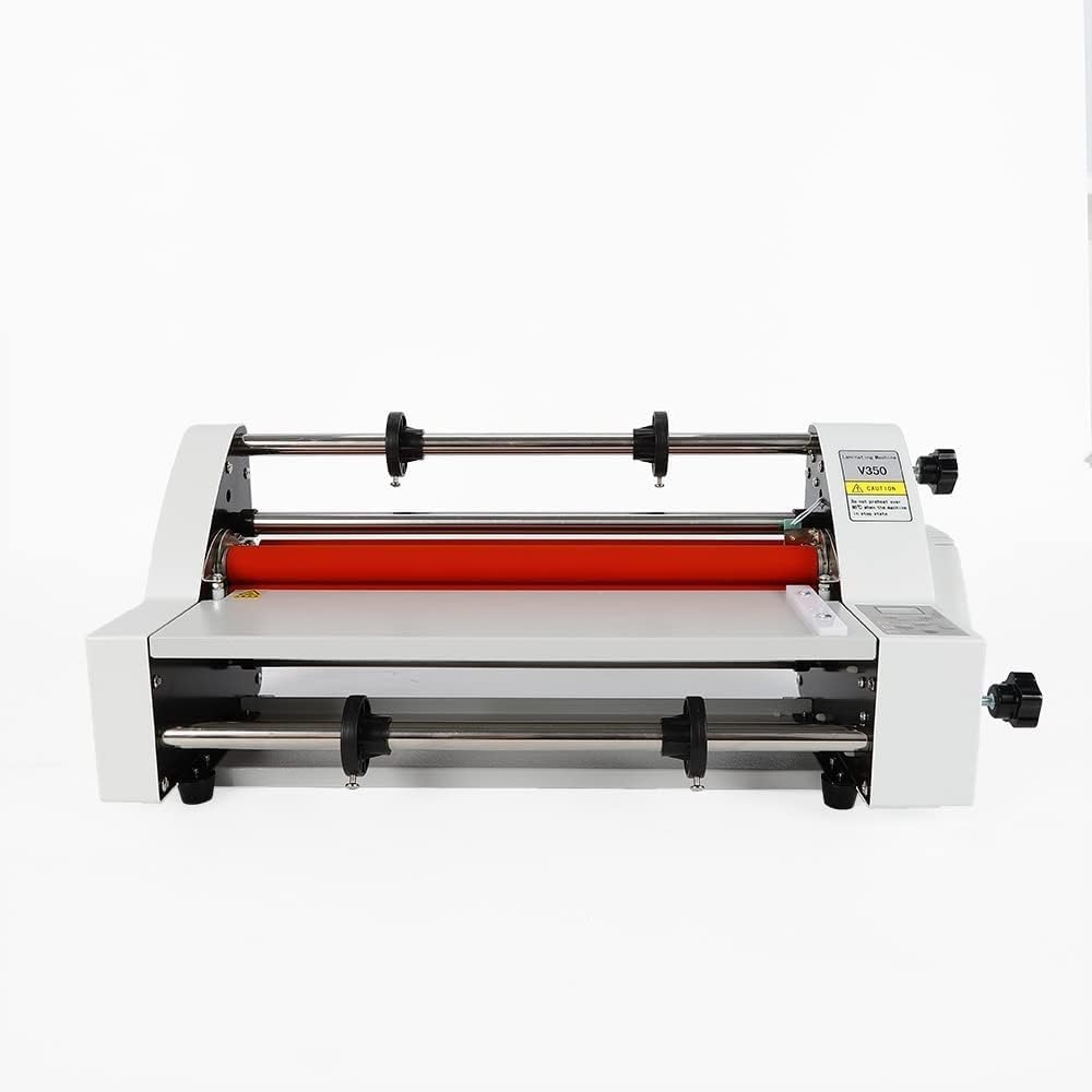 LYNNEYING 4 Roller Laminator, Hot Cold roll Thermal Laminator, Digital Display 43.3in/min Speed, ±3℃ Precision, 0.1-5mm Thickness for School/Office, PTE Film