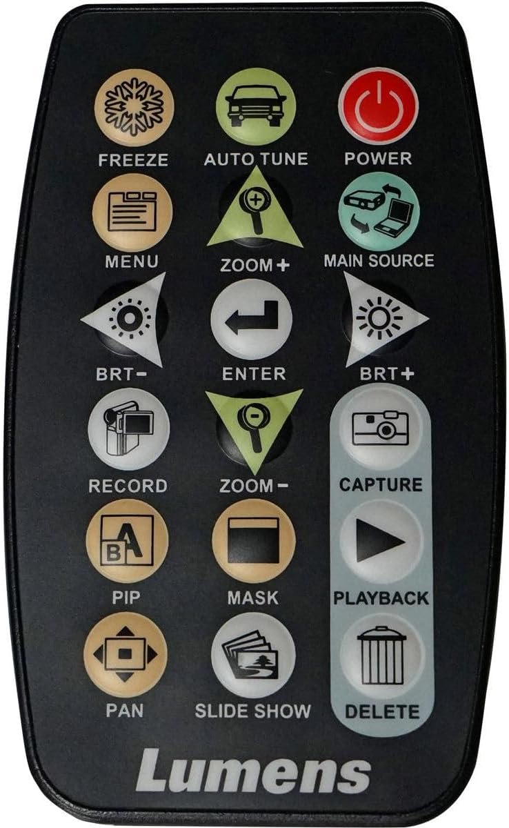 Generic Lumens PSREMOTE Remote Control, for use with PS760, PS750, and PS751 Document Cameras, Black