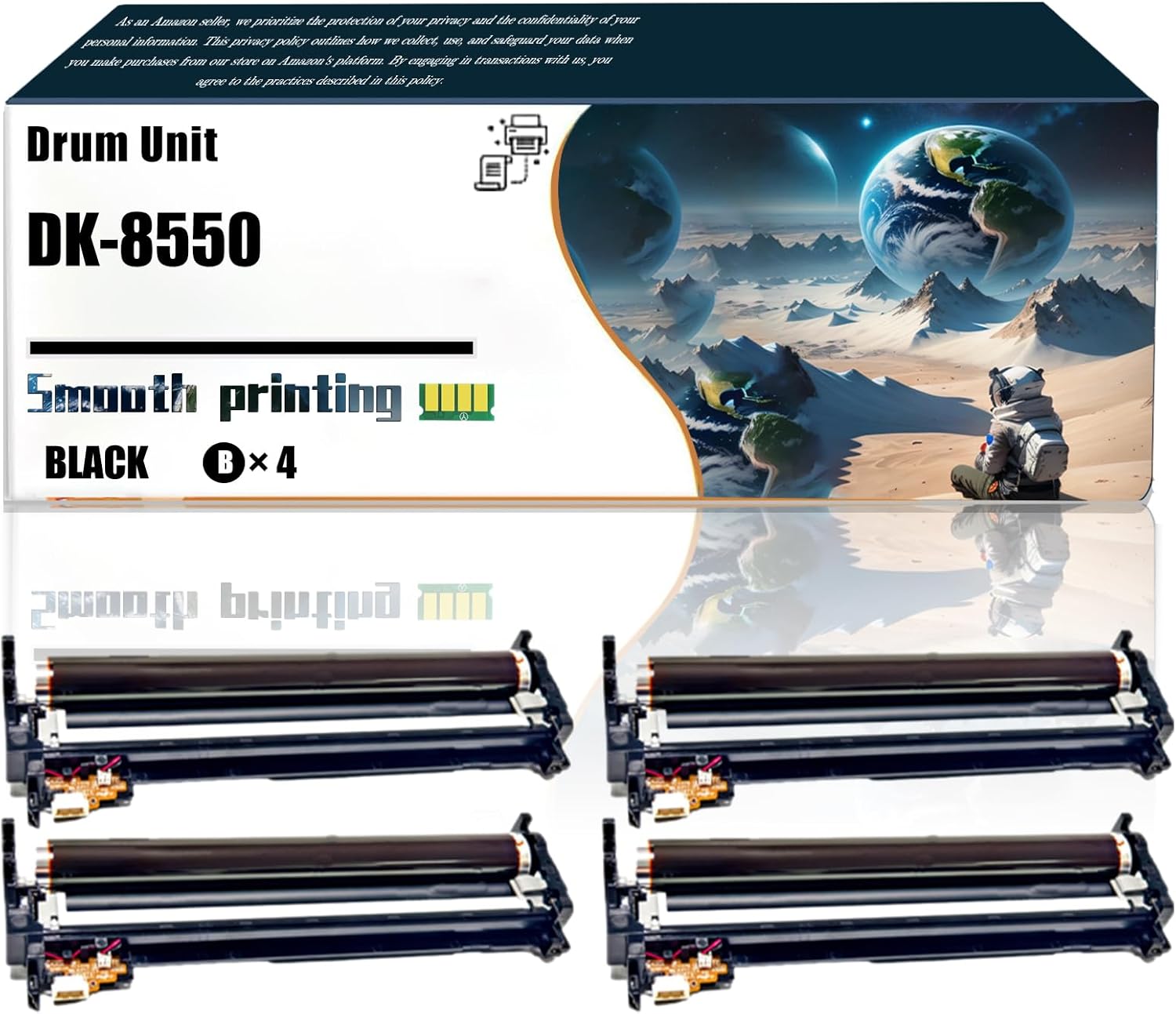 LSSF Replacement Parts Drum Unit DK-8550 Compatible with Copystar CS6002i CS6003i CS6052ci CS6053ci Printers, Contains Chip and Clear Printing (4 Pack Black)