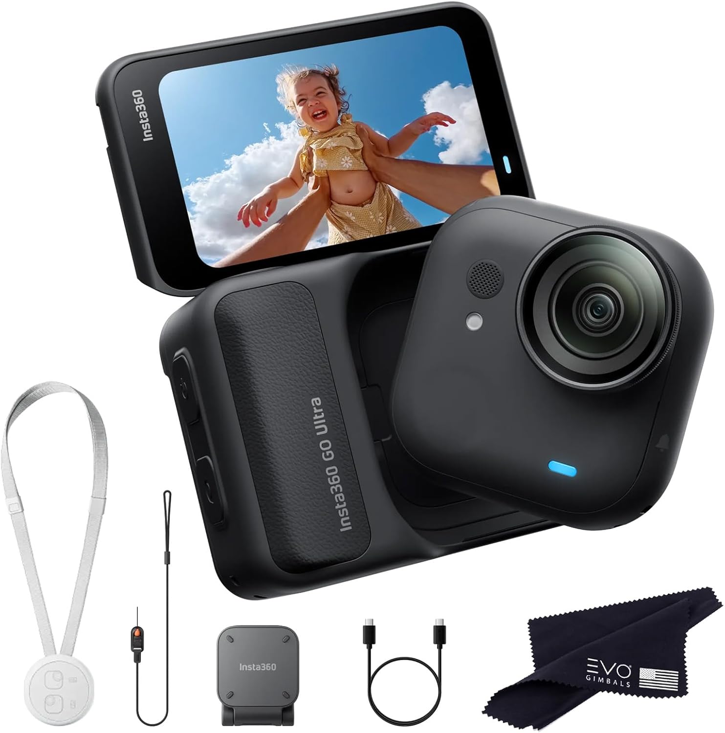 Insta360 GO Ultra 4K Action Camera Standard Bundle - Midnight Black
